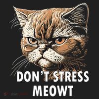 Grumpy Funny Cat Dont Stress Meowt Silly Cats Lover Gift Beanie thumb 2