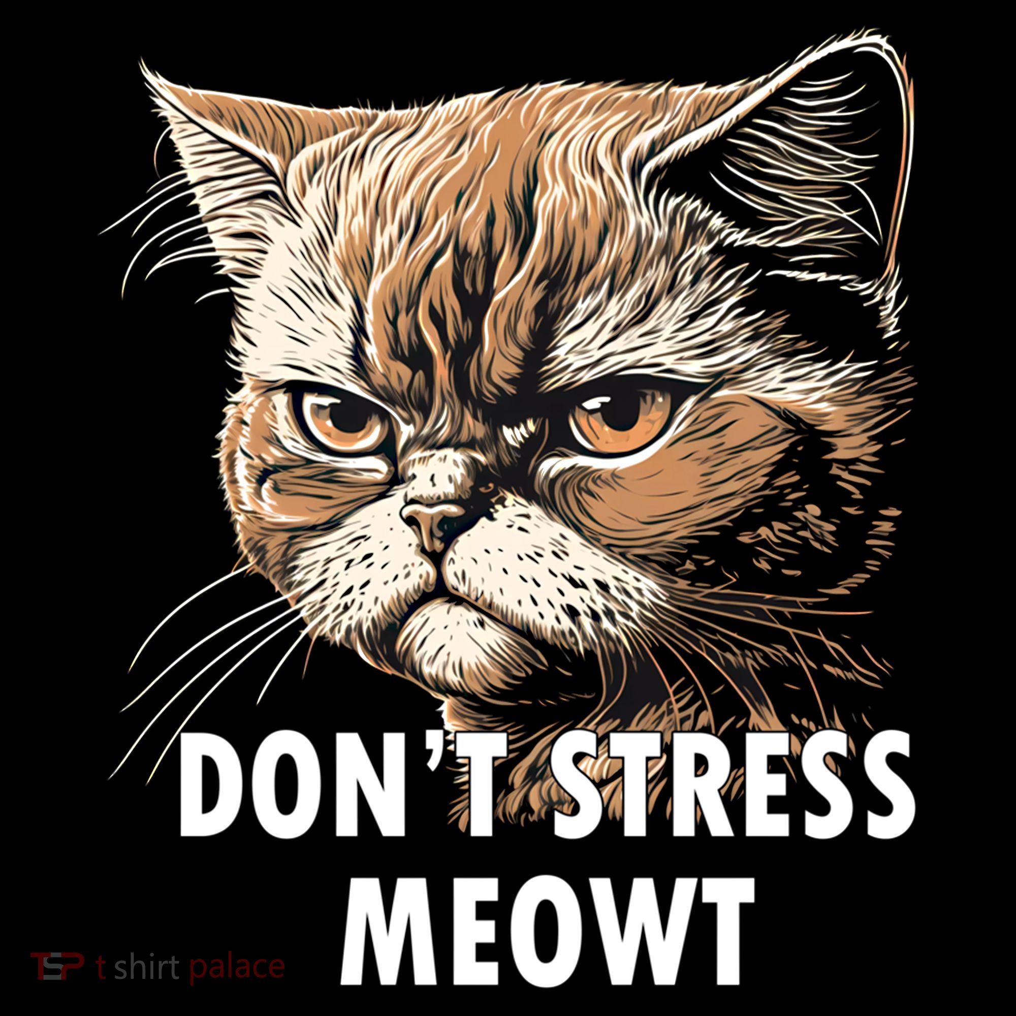Grumpy Funny Cat Dont Stress Meowt Silly Cats Lover Gift Ornament