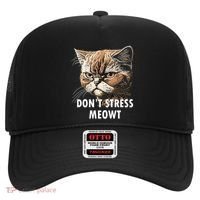 Grumpy Funny Cat Dont Stress Meowt Silly Cats Lover Gift Hat thumb 0