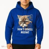 Grumpy Funny Cat Dont Stress Meowt Silly Cats Lover Gift Hoodie thumb 2