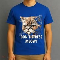 Grumpy Funny Cat Dont Stress Meowt Silly Cats Lover Gift T-Shirt thumb 3