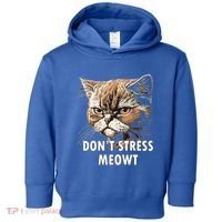 Grumpy Funny Cat Dont Stress Meowt Silly Cats Lover Gift Toddler Hoodie thumb 0