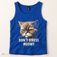 Grumpy Funny Cat Dont Stress Meowt Silly Cats Lover Gift Tank Top thumb 2