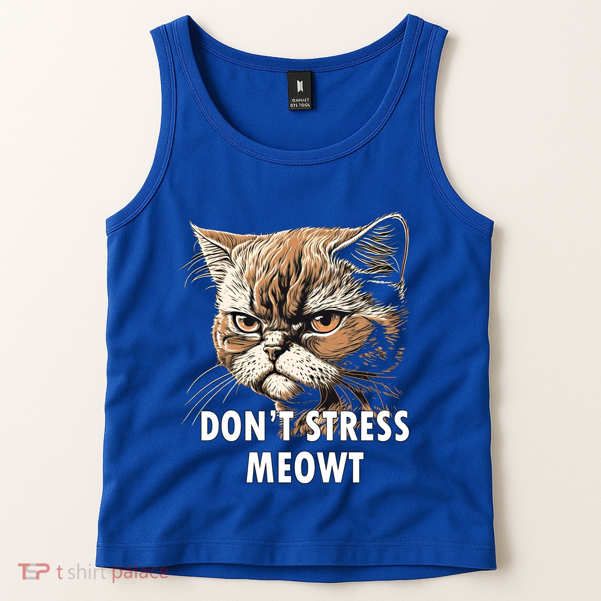 Grumpy Funny Cat Dont Stress Meowt Silly Cats Lover Gift Tank Top