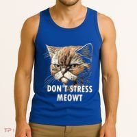 Grumpy Funny Cat Dont Stress Meowt Silly Cats Lover Gift Tank Top thumb 3