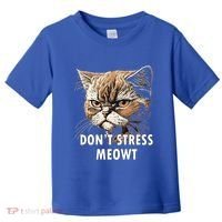 Grumpy Funny Cat Dont Stress Meowt Silly Cats Lover Gift Toddler T-Shirt thumb 0