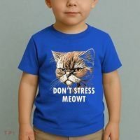 Grumpy Funny Cat Dont Stress Meowt Silly Cats Lover Gift Toddler T-Shirt thumb 2