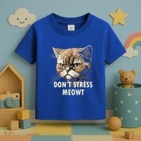 Grumpy Funny Cat Dont Stress Meowt Silly Cats Lover Gift Toddler T-Shirt thumb 3
