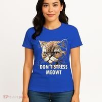 Grumpy Funny Cat Dont Stress Meowt Silly Cats Lover Gift Women's T-Shirt thumb 4