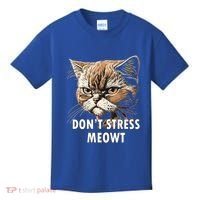 Grumpy Funny Cat Dont Stress Meowt Silly Cats Lover Gift Kids T-Shirt thumb 0