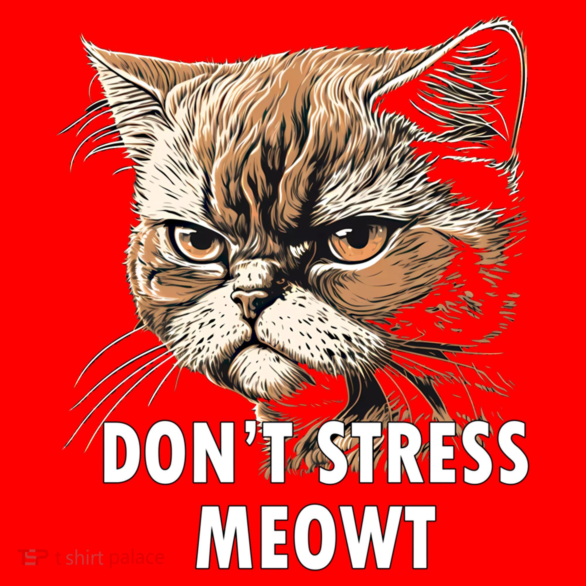 Grumpy Funny Cat Dont Stress Meowt Silly Cats Lover Gift Santa Hat
