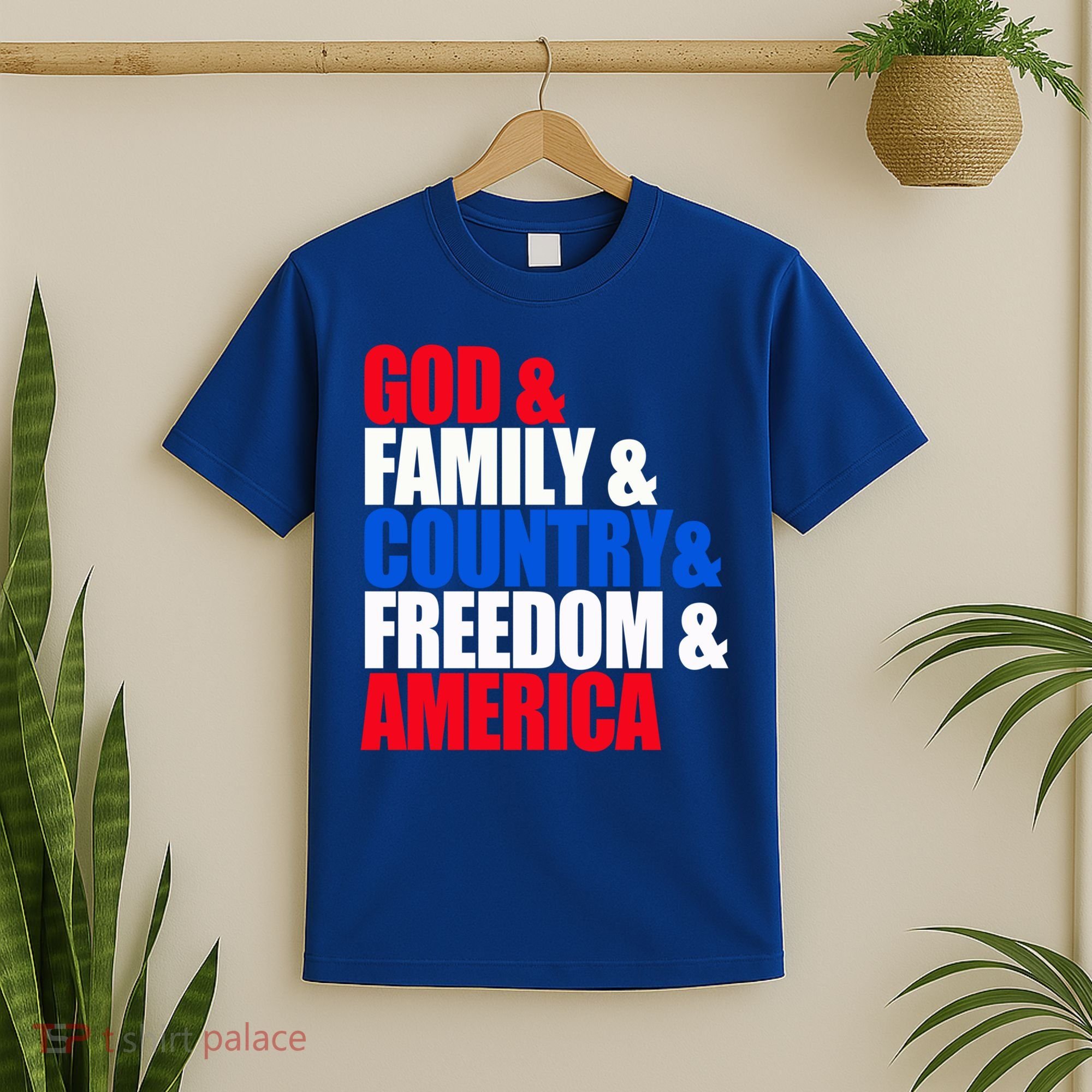 God Family Country Freedom Patriotic Holiday Great Gift T-Shirt