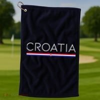 Gift For Croatian Croatia Gift Croatia Flag Croatia Golf Towel thumb 1