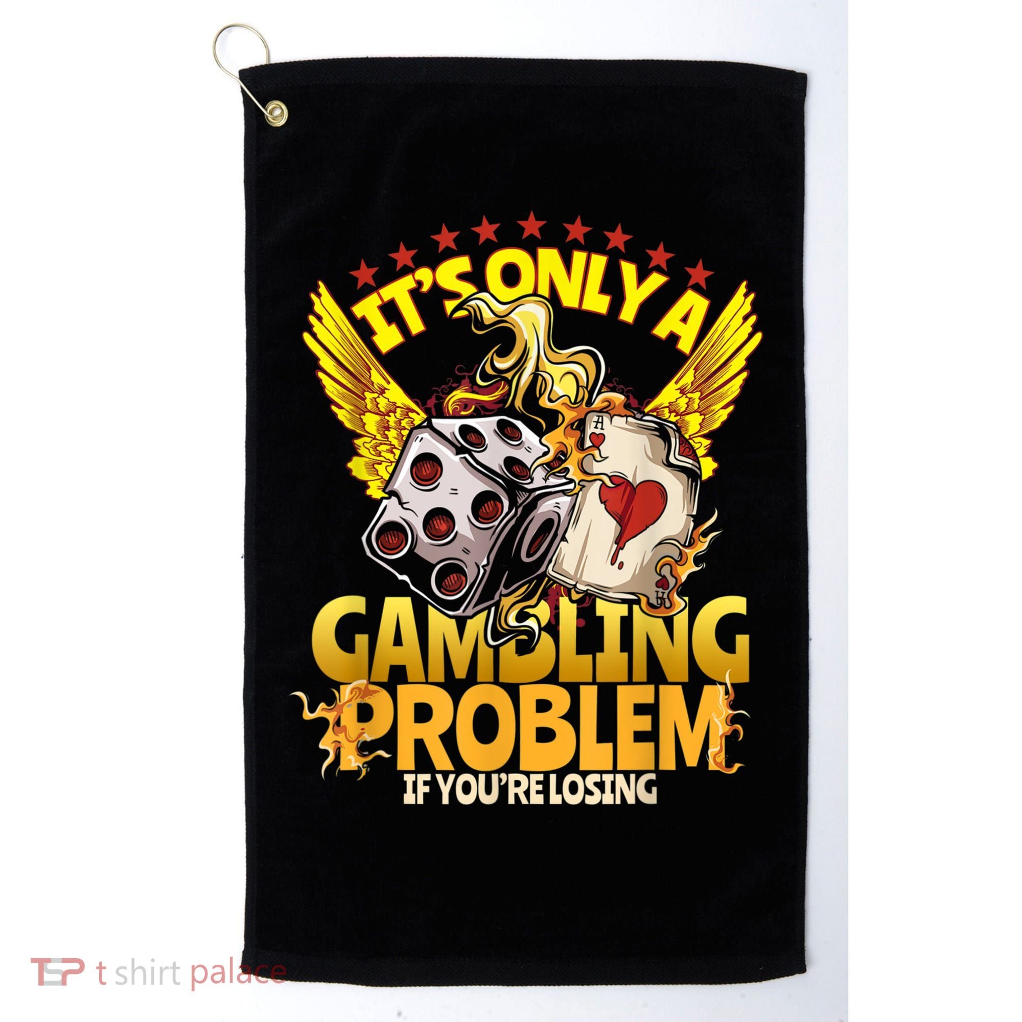Gambler Funny Casino Gambling Poker Player Golf Towel