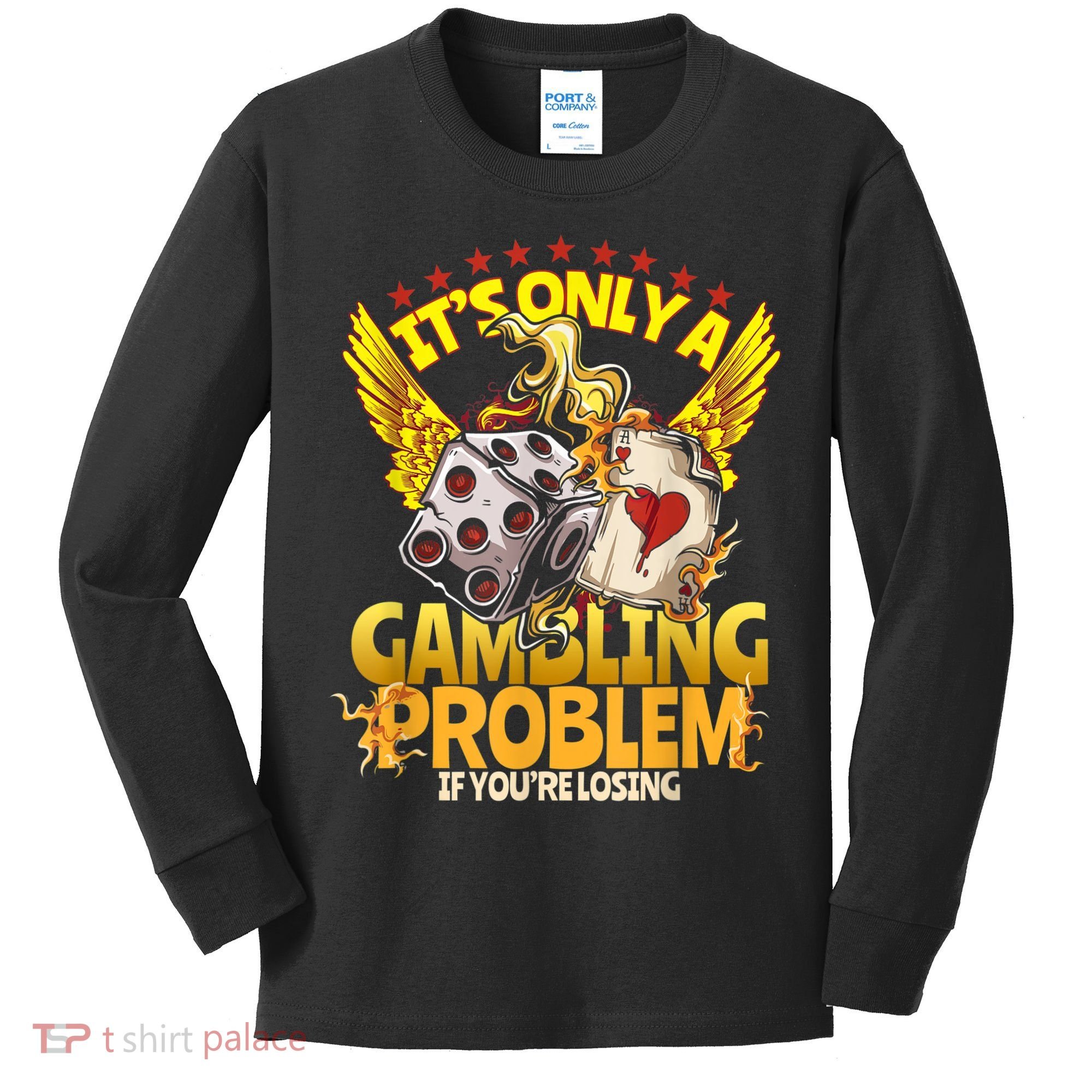 Gambler Funny Casino Gambling Poker Player Kids Long Sleeve Shirt