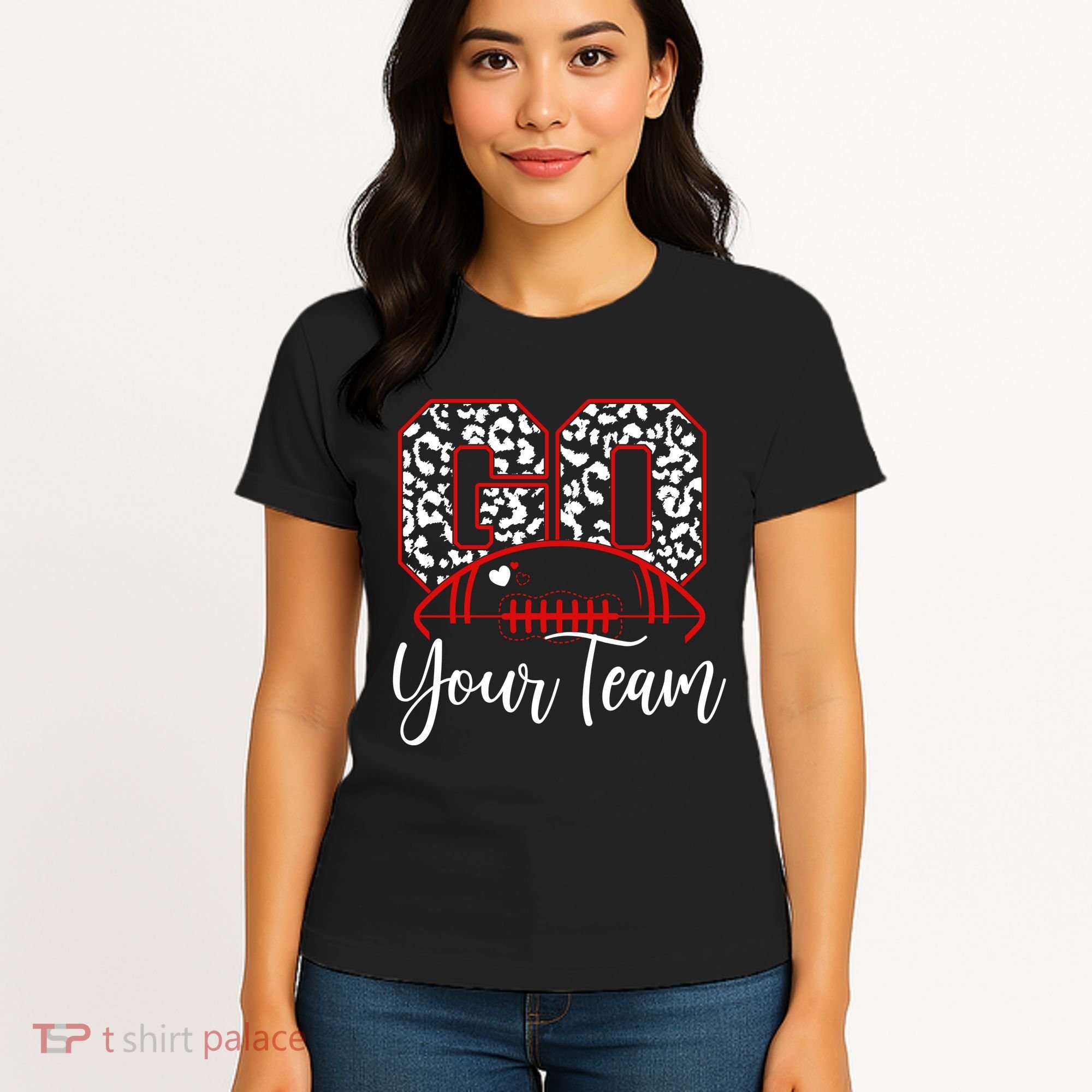 Go Football Custom Team Name Personalized Fan Women's T-Shirt