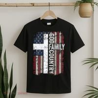 God Family Country Patriotic Christian Cross USA T-Shirt thumb 2