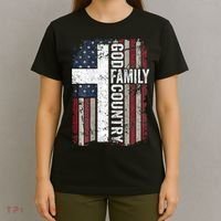 God Family Country Patriotic Christian Cross USA T-Shirt thumb 4
