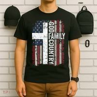 God Family Country Patriotic Christian Cross USA T-Shirt thumb 6