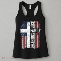 God Family Country Patriotic Christian Cross USA Women's Tank Top thumb 3