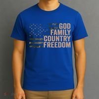 God Family Country Freedom Camouflage Christian Usa Flag Meaningful Gift T-Shirt thumb 3
