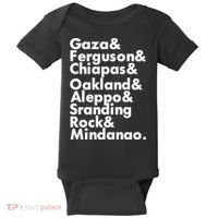 Gaza & Ferguson & Chiapas & Oakland & Aleppo Baby Bodysuit thumb 0