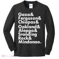 Gaza & Ferguson & Chiapas & Oakland & Aleppo Kids Long Sleeve Shirt thumb 0