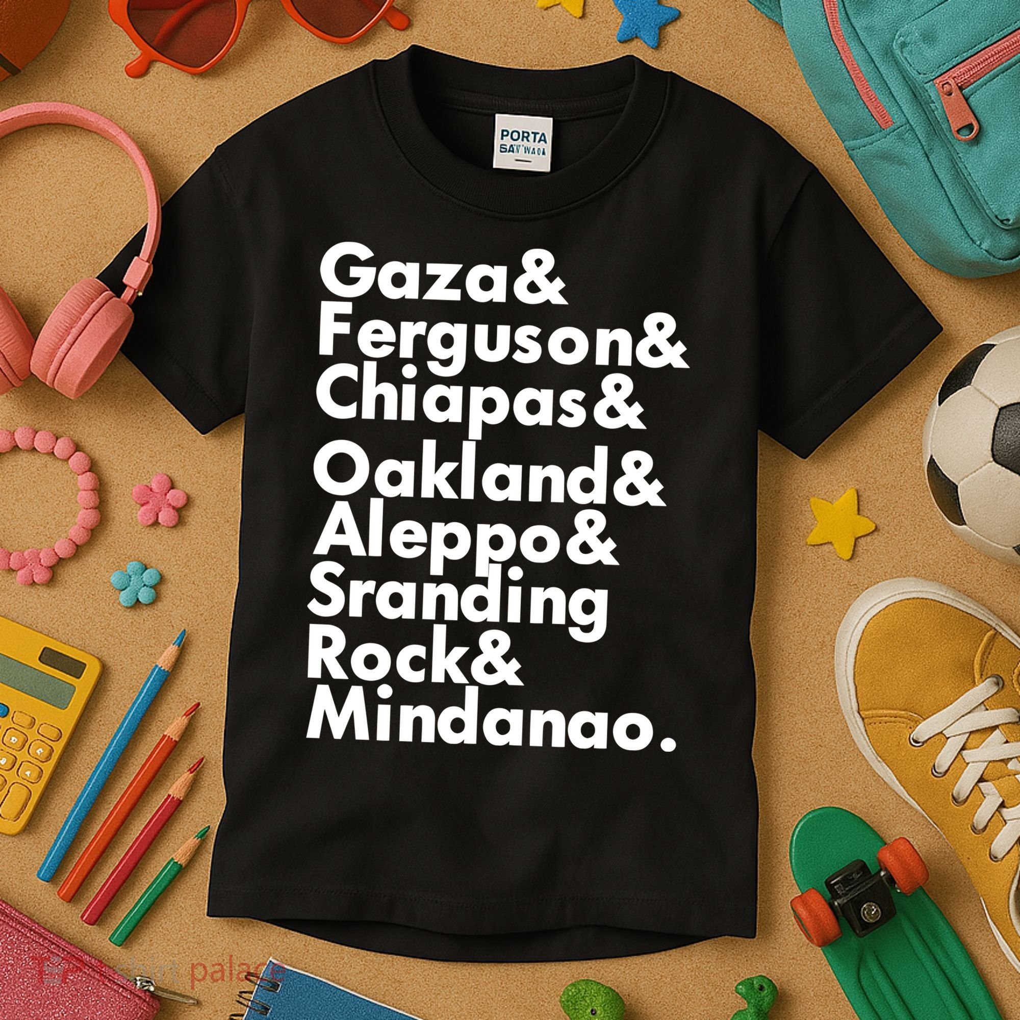 Gaza & Ferguson & Chiapas & Oakland & Aleppo Kids T-Shirt