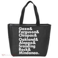 Gaza & Ferguson & Chiapas & Oakland & Aleppo Tote Bag thumb 0
