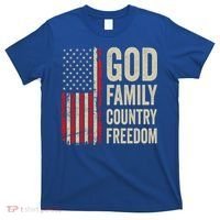 God Family Country Freedom Gift Patriotic Usa Flag Meaningful Gift T-Shirt thumb 0