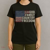 God Family Country Freedom 4th July USA Flag Christian T-Shirt thumb 4