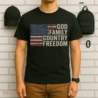 God Family Country Freedom 4th July USA Flag Christian T-Shirt thumb 6