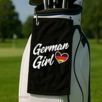 Germany Funny Deutschland Flag German Girl German Roots Golf Towel thumb 2