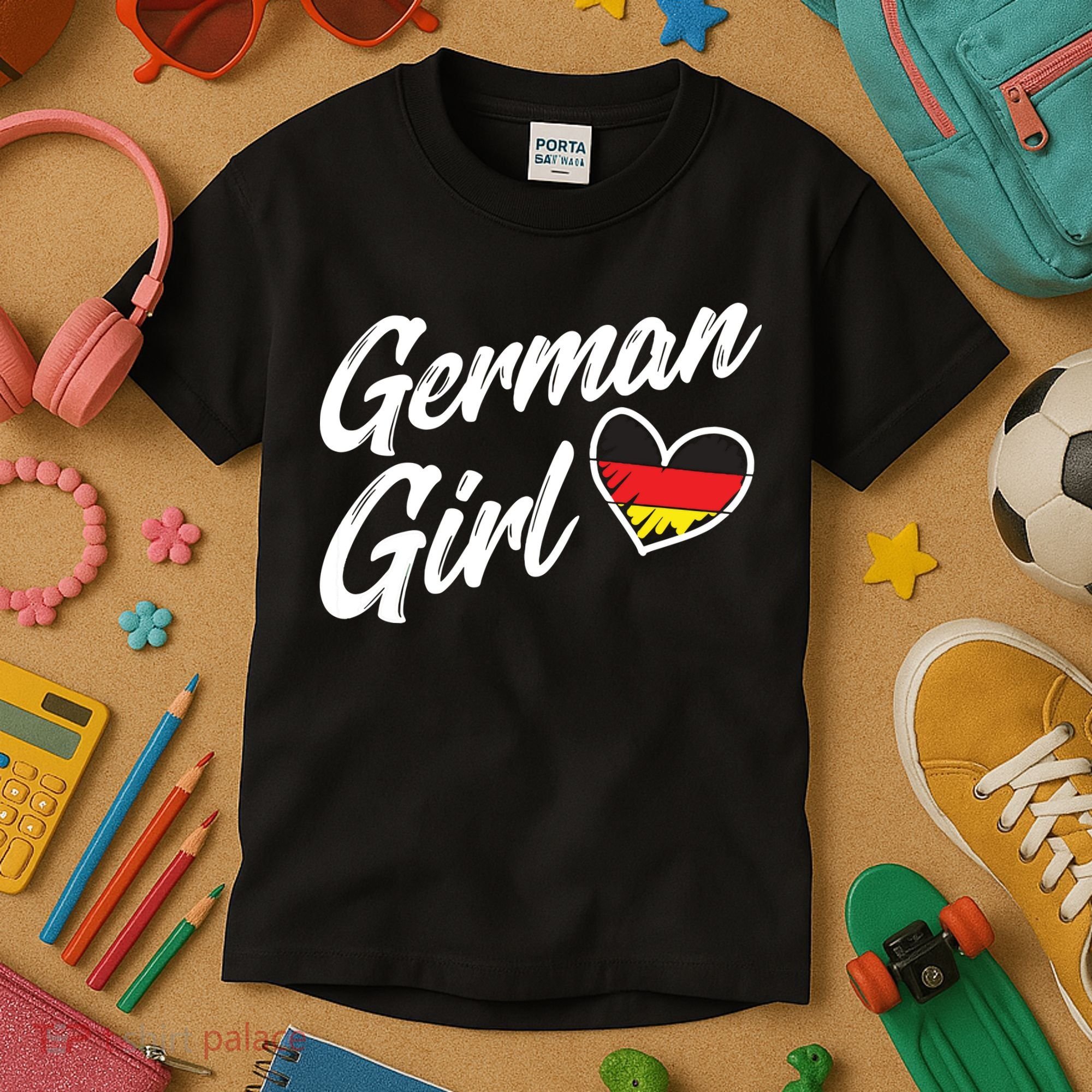 Germany Funny Deutschland Flag German Girl German Roots Kids T-Shirt