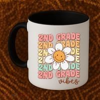 Groovy First Day Of School 2nd Grade Vibes Back To School Coffee Mug thumb 2
