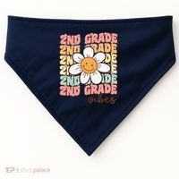 Groovy First Day Of School 2nd Grade Vibes Back To School USA-Made Doggie Bandana thumb 0