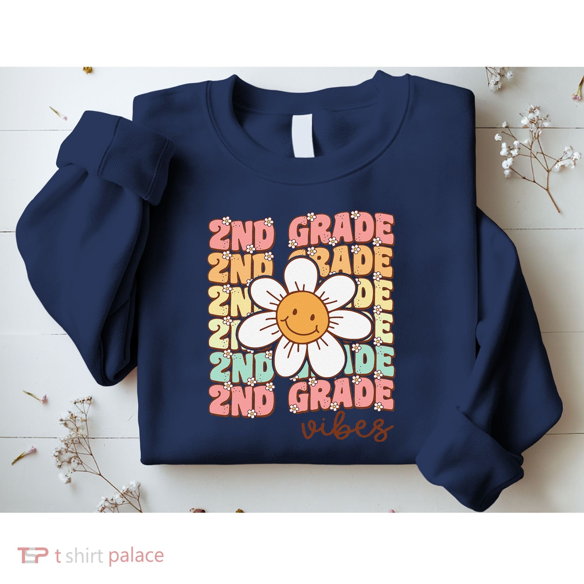 Groovy First Day Of School 2nd Grade Vibes Back To School Sweatshirt