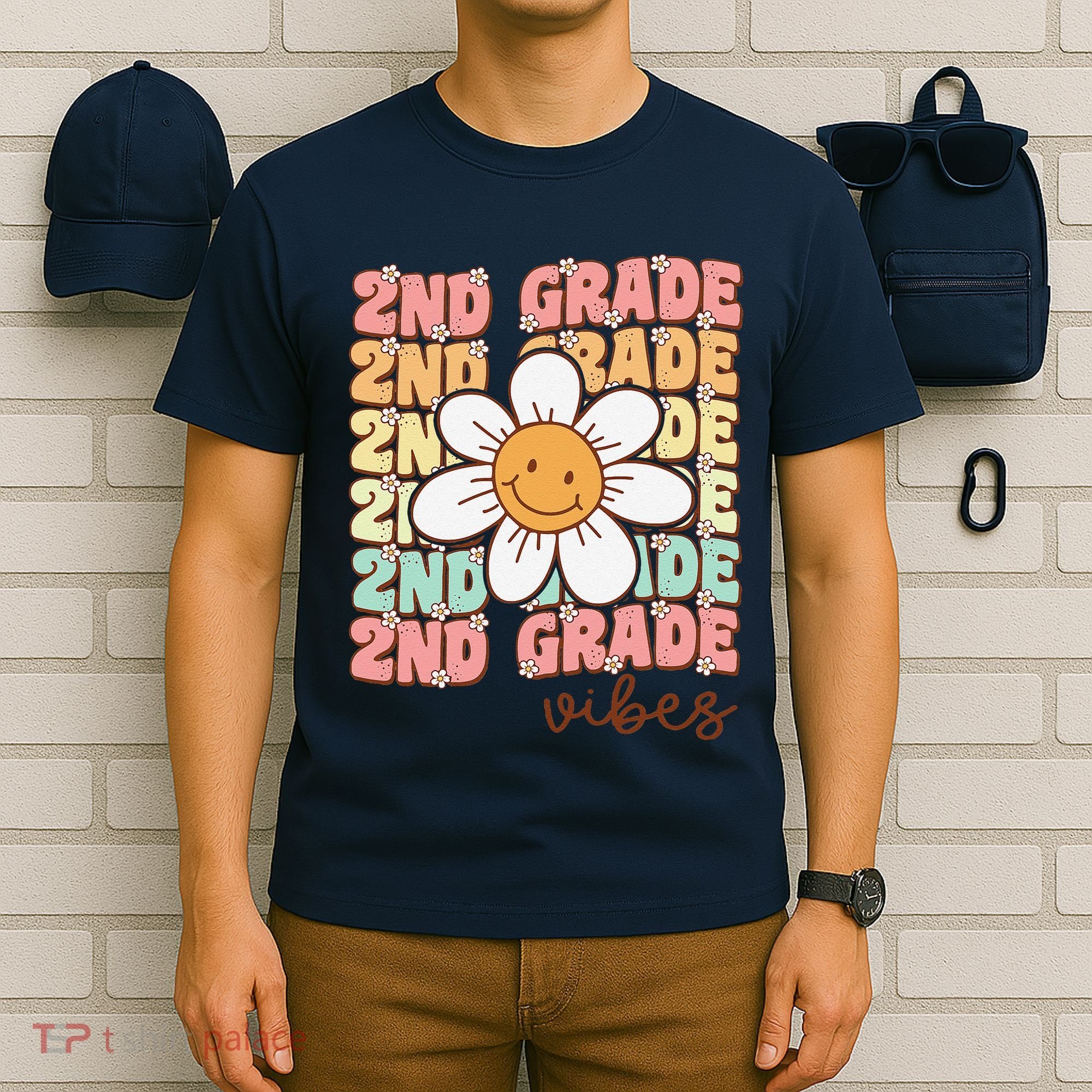Groovy First Day Of School 2nd Grade Vibes Back To School T-Shirt