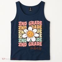 Groovy First Day Of School 2nd Grade Vibes Back To School Tank Top thumb 2