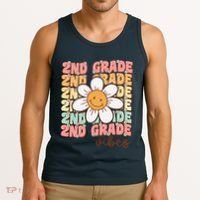 Groovy First Day Of School 2nd Grade Vibes Back To School Tank Top thumb 3