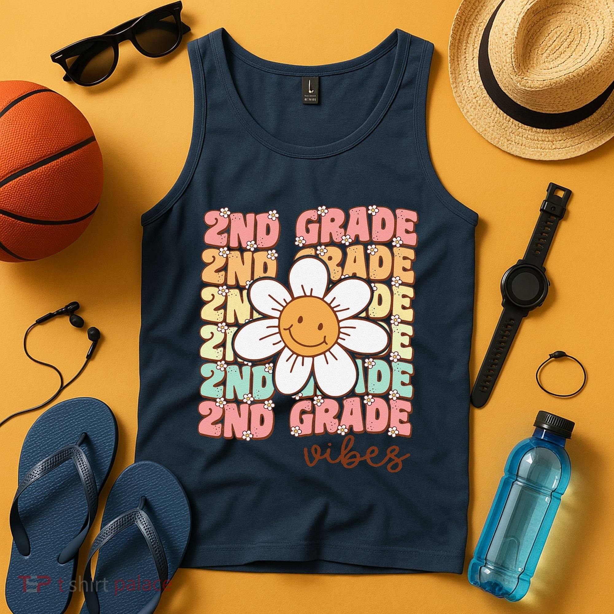 Groovy First Day Of School 2nd Grade Vibes Back To School Tank Top