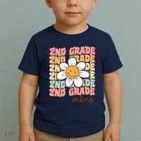Groovy First Day Of School 2nd Grade Vibes Back To School Toddler T-Shirt thumb 2