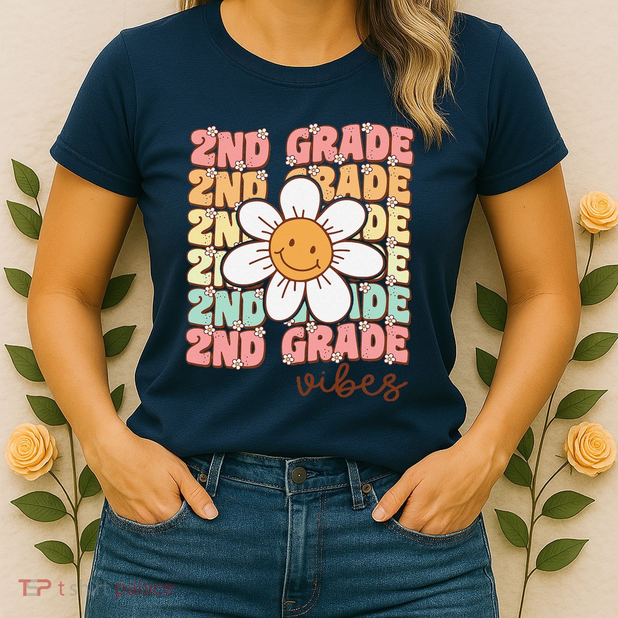 Groovy First Day Of School 2nd Grade Vibes Back To School Women's T-Shirt