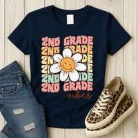 Groovy First Day Of School 2nd Grade Vibes Back To School Women's T-Shirt thumb 3