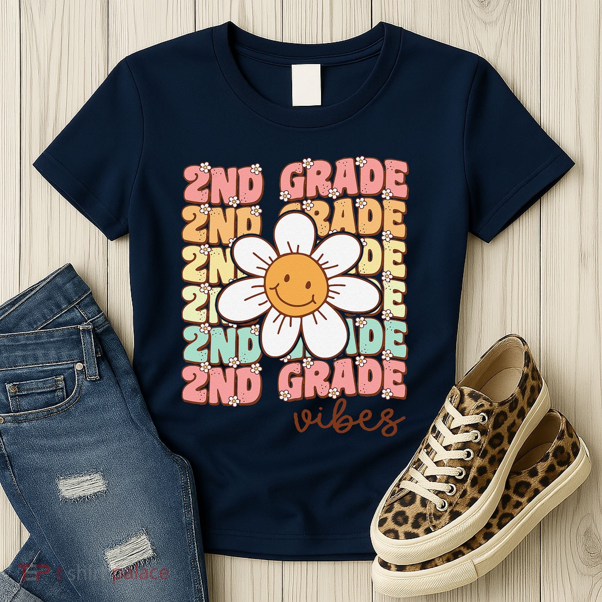 Groovy First Day Of School 2nd Grade Vibes Back To School Women's T-Shirt