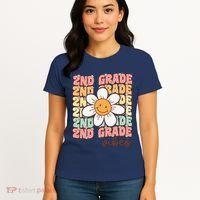 Groovy First Day Of School 2nd Grade Vibes Back To School Women's T-Shirt thumb 4