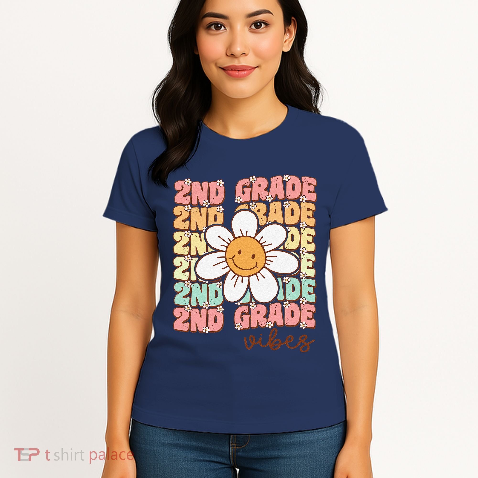 Groovy First Day Of School 2nd Grade Vibes Back To School Women's T-Shirt