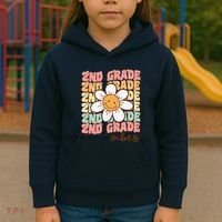 Groovy First Day Of School 2nd Grade Vibes Back To School Kids Hoodie thumb 3