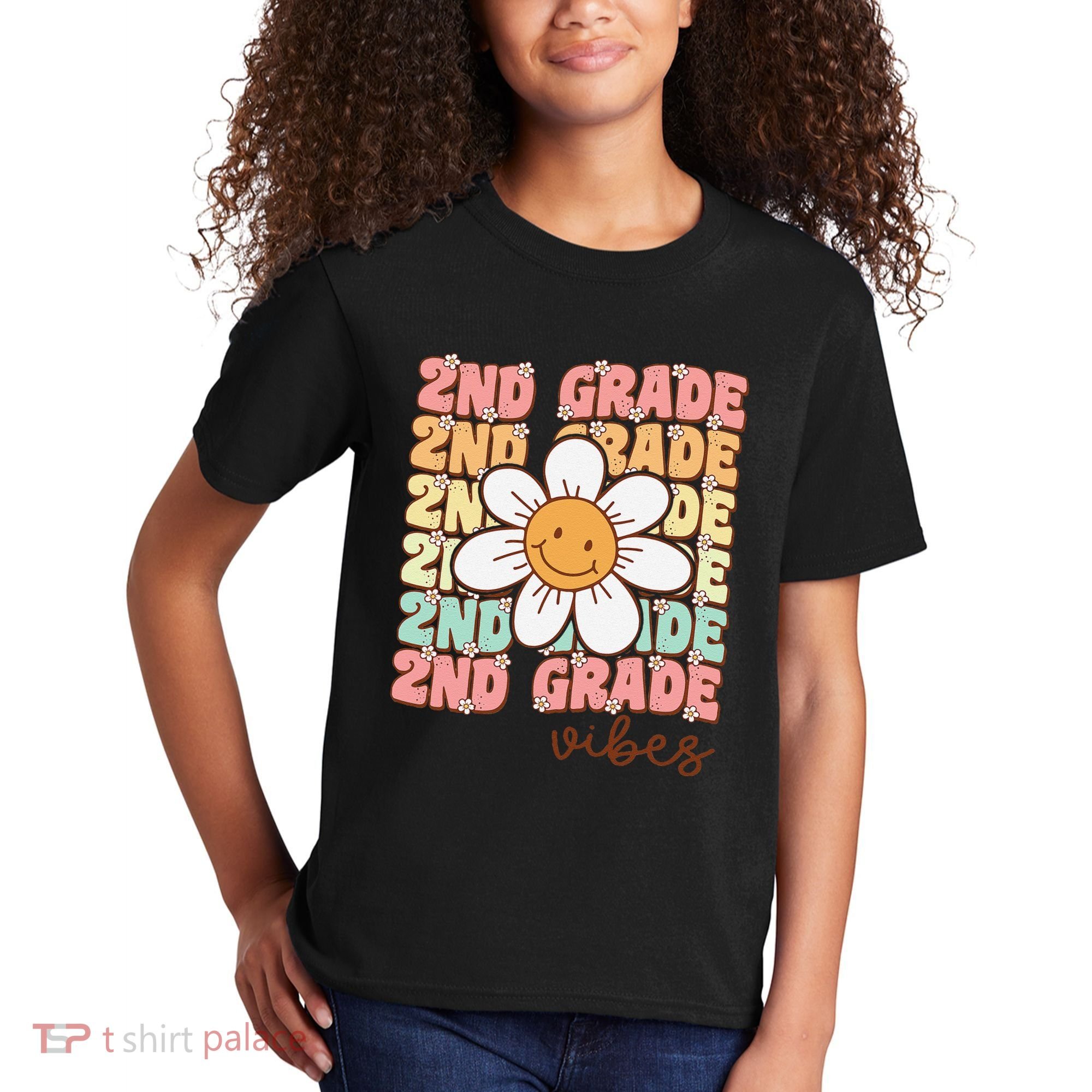 Groovy First Day Of School 2nd Grade Vibes Back To School Kids T-Shirt