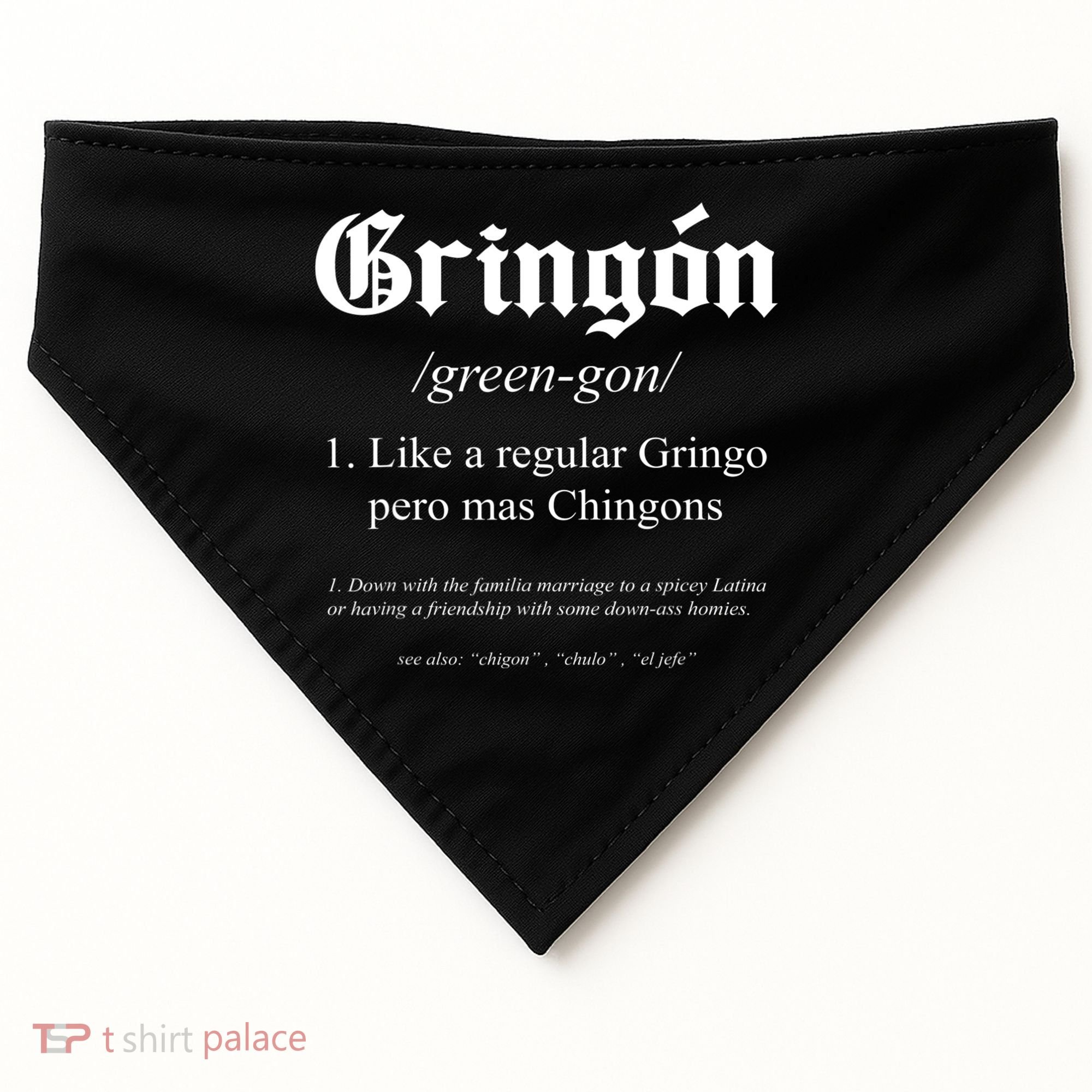 Gringón Funny Definition USA-Made Doggie Bandana